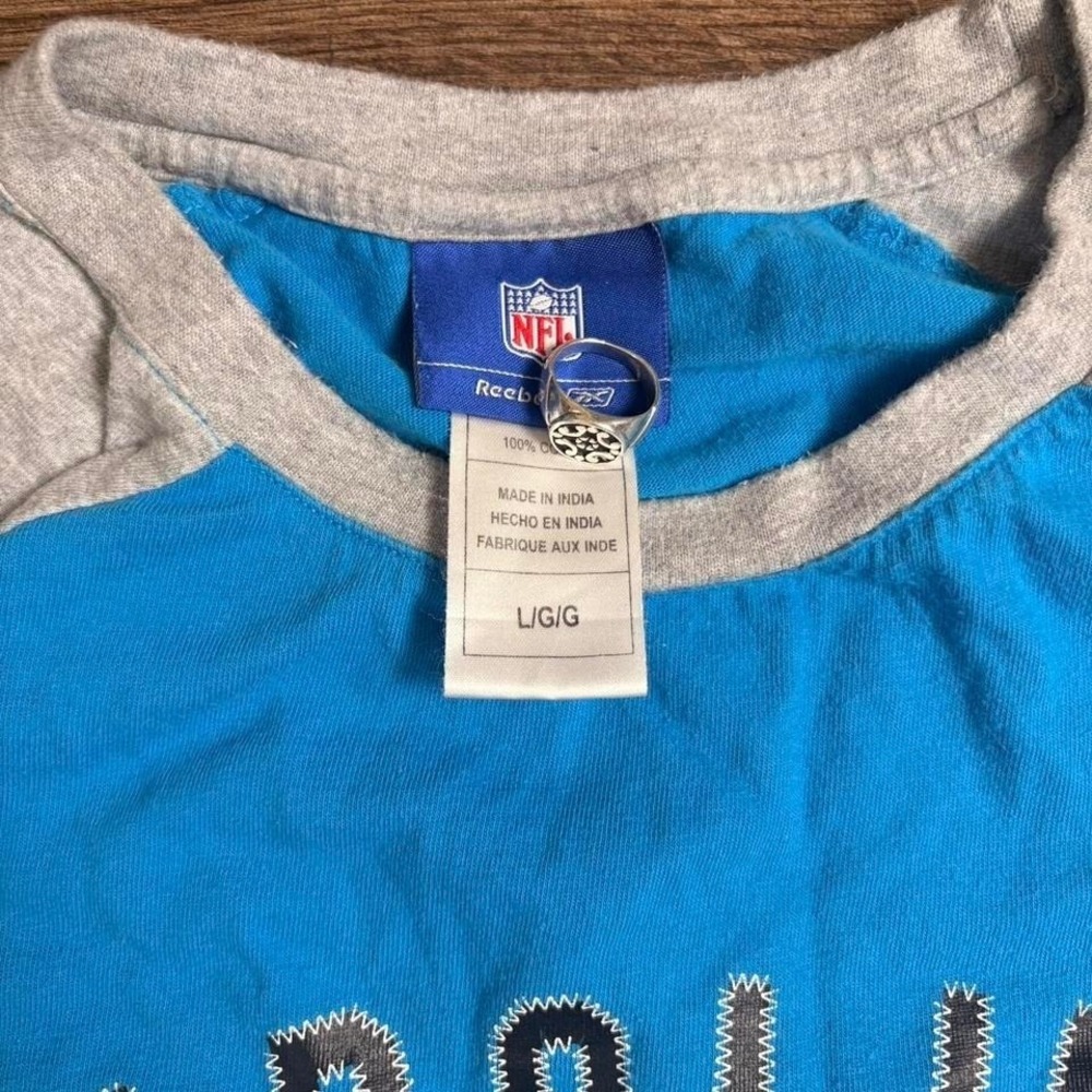 Reebok y2k Carolina Panthers NFL long sleeve shirt Size L (0157) - Picture 3 of 4